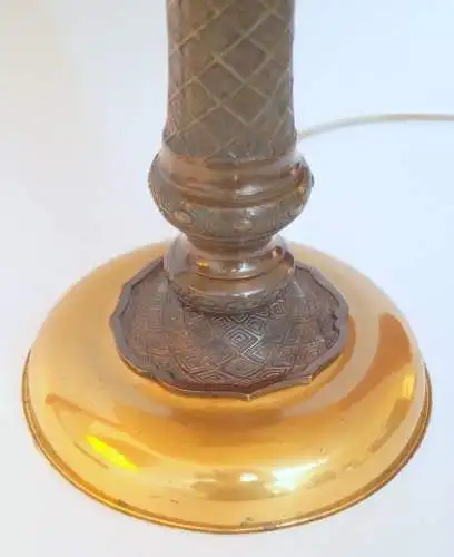 Art Déco Tischleuchte "NIPPON HOUSE" Unikat Bronze Messinglampe Einzelstück