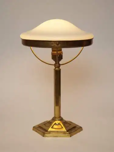 Orig. Art Déco Schreibtischleuchte "THE DOME" 1920 Messinglampe Pilzlampe Banker