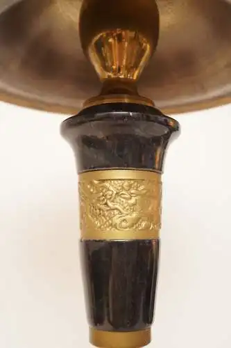 Jugendstil Schreibtischleuchte "MARBLE BASE" Unikat Tischlampe Messinglampe