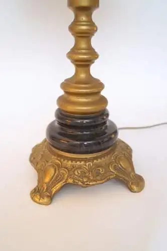 Jugendstil Schreibtischleuchte "MARBLE BASE" Unikat Tischlampe Messinglampe