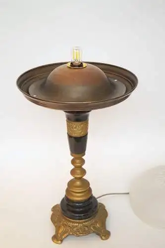 Jugendstil Schreibtischleuchte "MARBLE BASE" Unikat Tischlampe Messinglampe