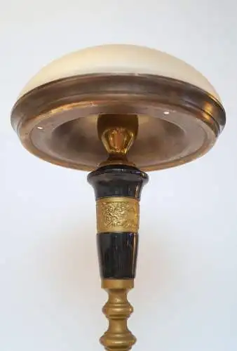 Jugendstil Schreibtischleuchte "MARBLE BASE" Unikat Tischlampe Messinglampe