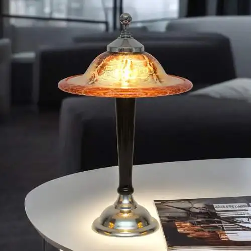 Art Déco Tischleuchte "IKORA BLACK" Unikat Sammlerstück Schreibtischlampe