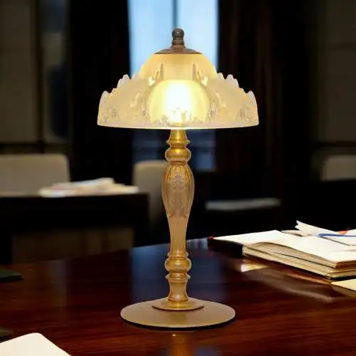 Unikat traumhafte Art Deco Tischleuchte "GERRESHEIM" Einzelstück Messinglampe