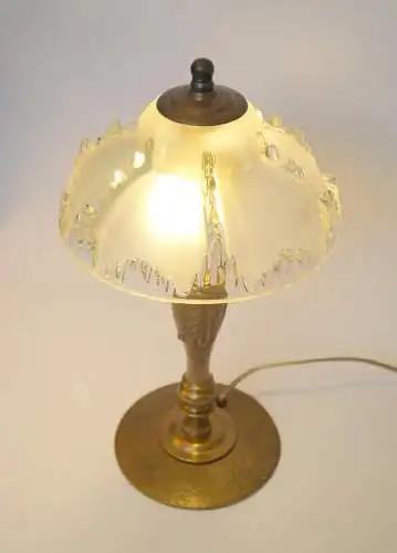 Unikat traumhafte Art Deco Tischleuchte "GERRESHEIM" Einzelstück Messinglampe