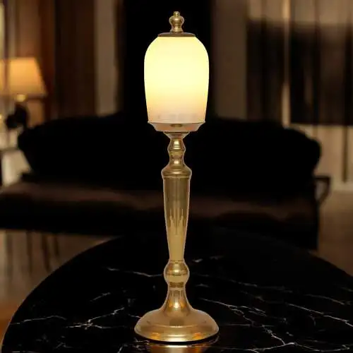 Art Deco Unikat Leuchte Messinglampe "GARATH" Tischleuchte Einzelstück