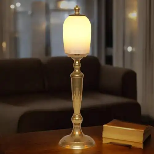 Art Deco Unikat Leuchte Messinglampe "GARATH" Tischleuchte Einzelstück