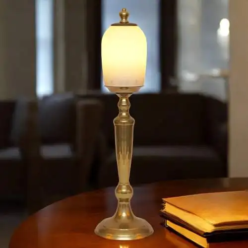 Art Deco Unikat Leuchte Messinglampe "GARATH" Tischleuchte Einzelstück