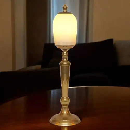 Art Deco Unikat Leuchte Messinglampe "GARATH" Tischleuchte Einzelstück