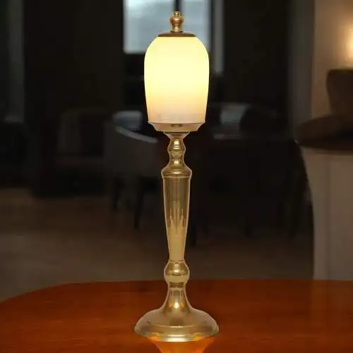 Art Deco Unikat Leuchte Messinglampe "GARATH" Tischleuchte Einzelstück