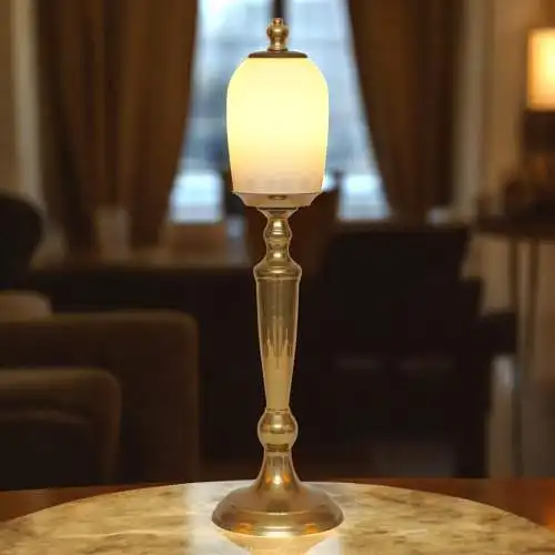 Art Deco Unikat Leuchte Messinglampe "GARATH" Tischleuchte Einzelstück