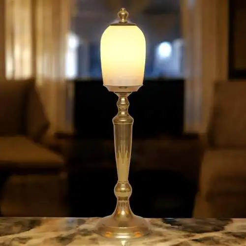 Art Deco Unikat Leuchte Messinglampe "GARATH" Tischleuchte Einzelstück
