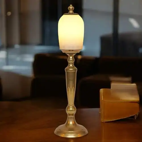 Art Deco Unikat Leuchte Messinglampe "GARATH" Tischleuchte Einzelstück