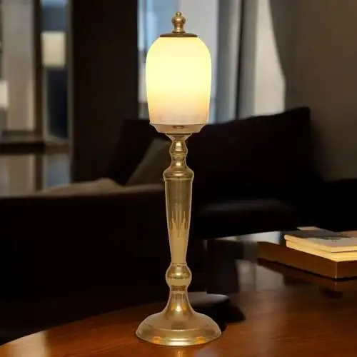 Art Deco Unikat Leuchte Messinglampe "GARATH" Tischleuchte Einzelstück