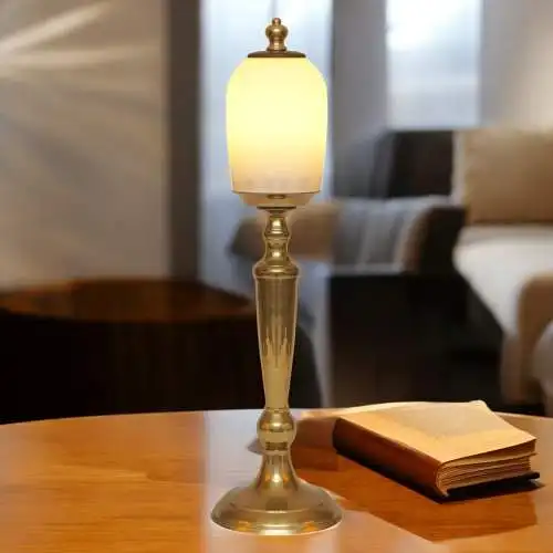 Art Deco Unikat Leuchte Messinglampe "GARATH" Tischleuchte Einzelstück