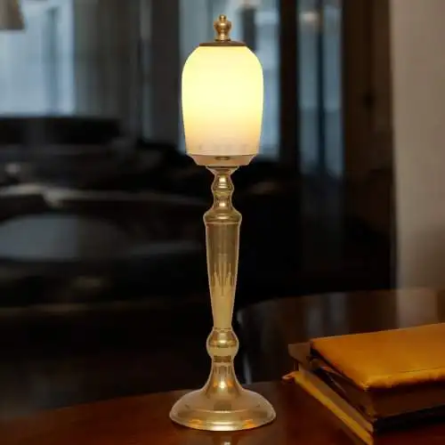 Art Deco Unikat Leuchte Messinglampe "GARATH" Tischleuchte Einzelstück