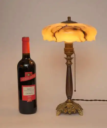 Original Art Déco Schreibtischleuchte "DERENDORF" Messinglampe Tischlampe