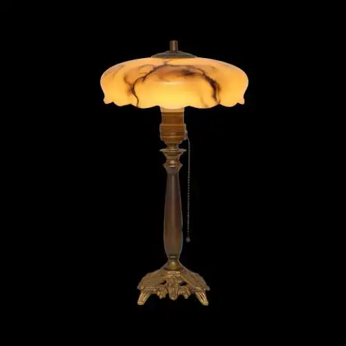 Original Art Déco Schreibtischleuchte "DERENDORF" Messinglampe Tischlampe