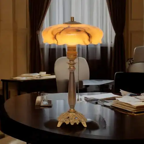 Original Art Déco Schreibtischleuchte "DERENDORF" Messinglampe Tischlampe
