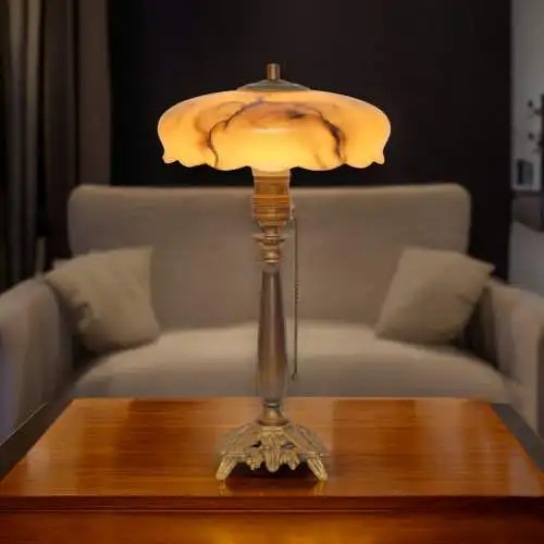 Original Art Déco Schreibtischleuchte "DERENDORF" Messinglampe Tischlampe