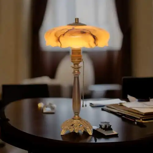 Original Art Déco Schreibtischleuchte "DERENDORF" Messinglampe Tischlampe
