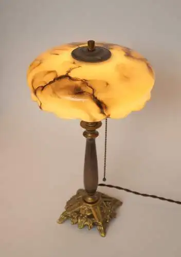 Original Art Déco Schreibtischleuchte "DERENDORF" Messinglampe Tischlampe