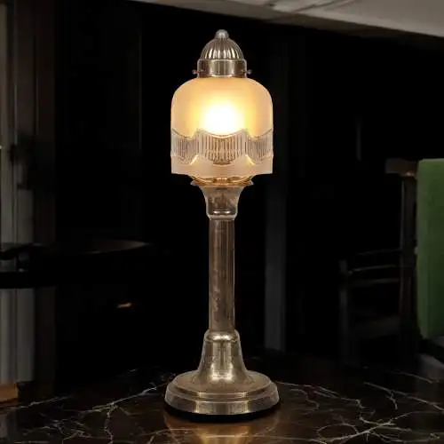 Unikat Art Déco Tischleuchte "L'OPÉRA" Messinglampe Tischlampe Einzelstück