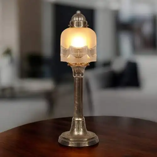 Unikat Art Déco Tischleuchte "L'OPÉRA" Messinglampe Tischlampe Einzelstück