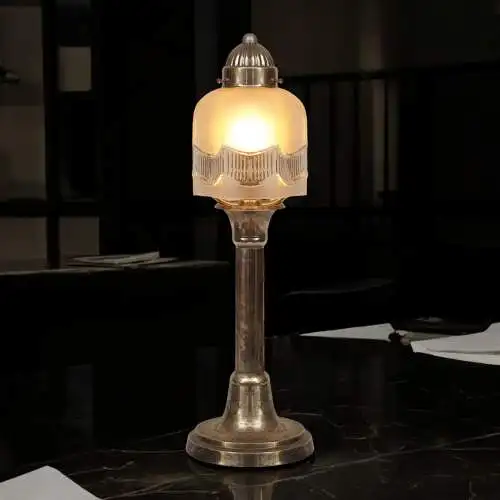 Unikat Art Déco Tischleuchte "L'OPÉRA" Messinglampe Tischlampe Einzelstück