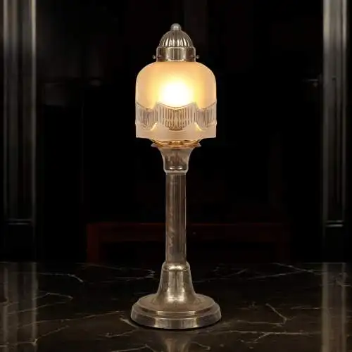 Unikat Art Déco Tischleuchte "L'OPÉRA" Messinglampe Tischlampe Einzelstück