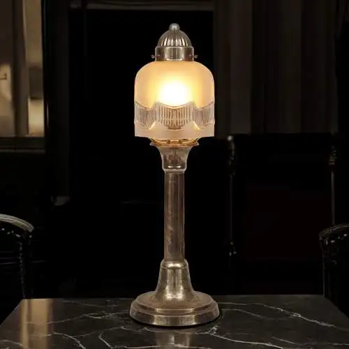Unikat Art Déco Tischleuchte "L'OPÉRA" Messinglampe Tischlampe Einzelstück