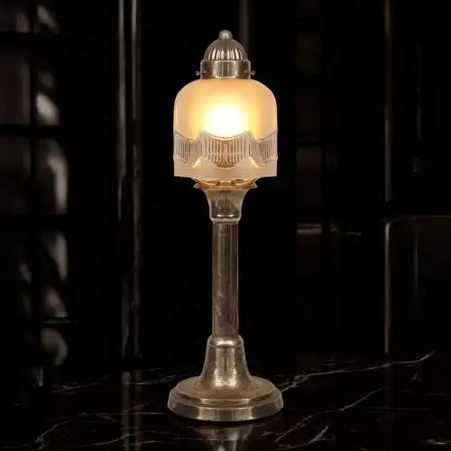 Unikat Art Déco Tischleuchte "L'OPÉRA" Messinglampe Tischlampe Einzelstück