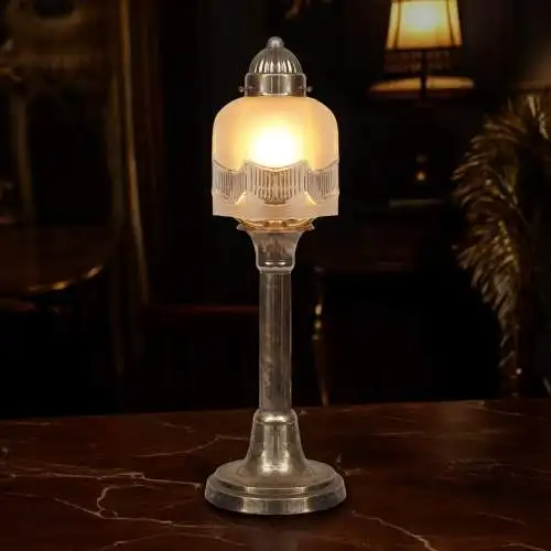 Unikat Art Déco Tischleuchte "L'OPÉRA" Messinglampe Tischlampe Einzelstück