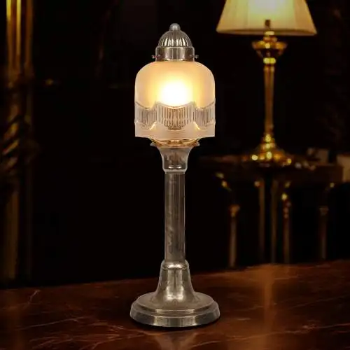 Unikat Art Déco Tischleuchte "L'OPÉRA" Messinglampe Tischlampe Einzelstück