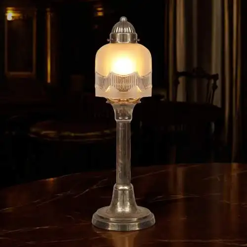 Unikat Art Déco Tischleuchte "L'OPÉRA" Messinglampe Tischlampe Einzelstück