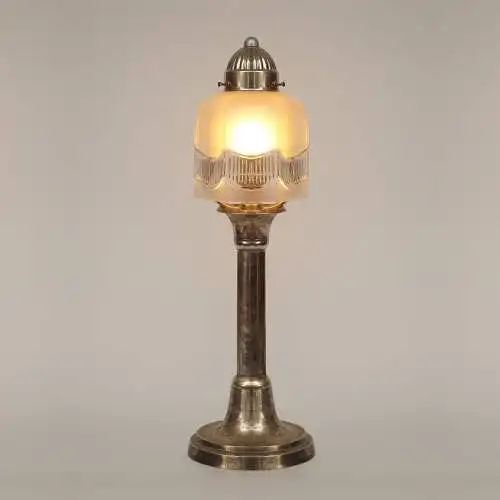 Unikat Art Déco Tischleuchte "L'OPÉRA" Messinglampe Tischlampe Einzelstück