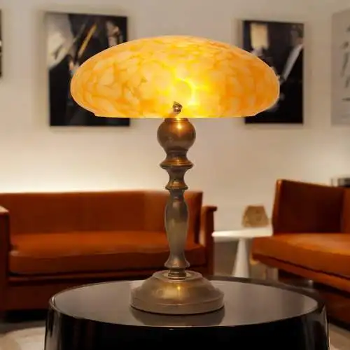 Art Nouveau Art Déco Schreibtischleuchte "ORANGE JAM" Einzelstück Messinglampe