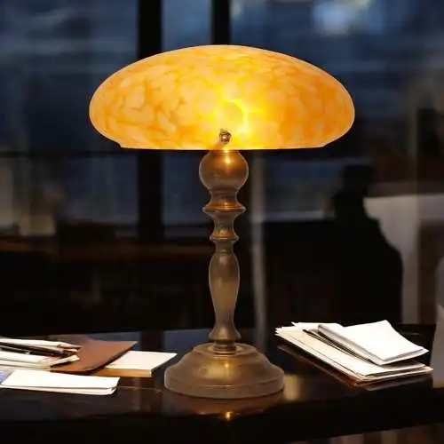 Art Nouveau Art Déco Schreibtischleuchte "ORANGE JAM" Einzelstück Messinglampe