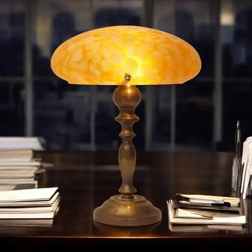 Art Nouveau Art Déco Schreibtischleuchte "ORANGE JAM" Einzelstück Messinglampe