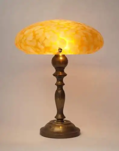 Art Nouveau Art Déco Schreibtischleuchte "ORANGE JAM" Einzelstück Messinglampe