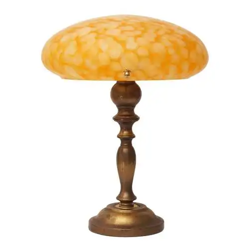 Art Nouveau Art Déco Schreibtischleuchte "ORANGE JAM" Einzelstück Messinglampe