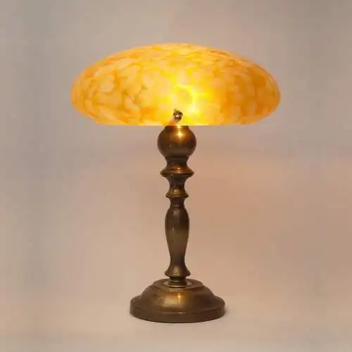 Art Nouveau Art Déco Schreibtischleuchte "ORANGE JAM" Einzelstück Messinglampe