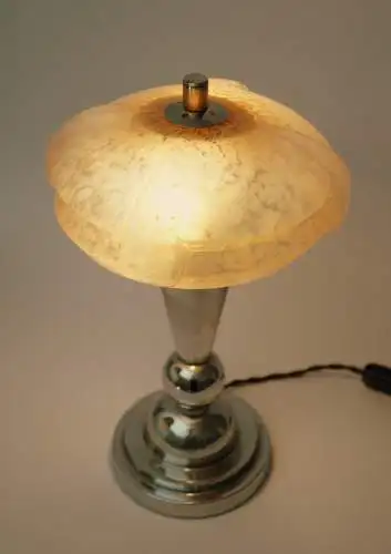 Original Art Déco Tischleuchte "SCHÖNFELD" Chrom Bauhaus Schreibtisch Lampe