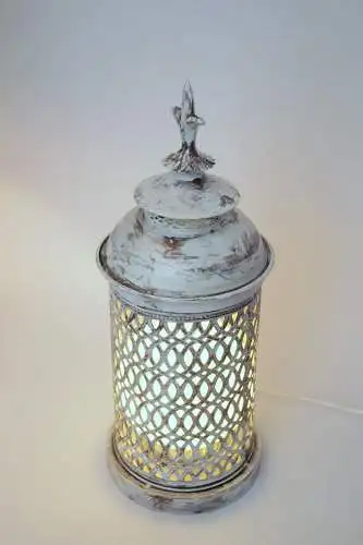 Shabby Chic Laterne "SONNENBERBG" Jugendstil Tischlampe Einzelstück Tischleuchte