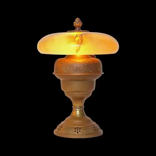 Art Déco Unikat Tischleuchte "BERNSDORF" Einzelstück Schreibtisch Messinglampe