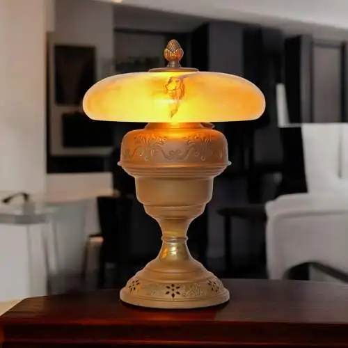 Art Déco Unikat Tischleuchte "BERNSDORF" Einzelstück Schreibtisch Messinglampe