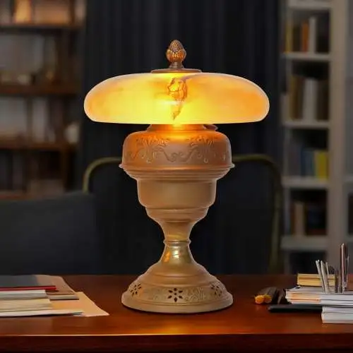 Art Déco Unikat Tischleuchte "BERNSDORF" Einzelstück Schreibtisch Messinglampe