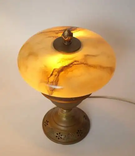 Art Déco Unikat Tischleuchte "BERNSDORF" Einzelstück Schreibtisch Messinglampe