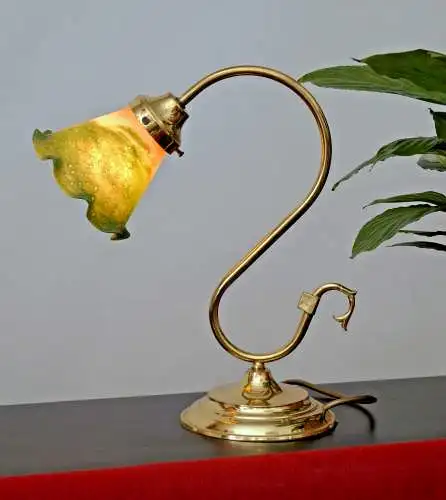 Romantische Jugendstil Messinglampe Nachttischlampe