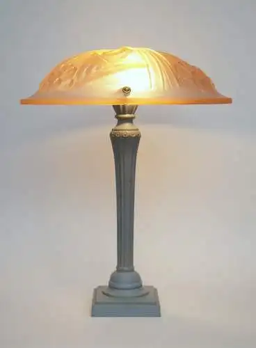 Art Déco Jugendstil Lampe Tischleuchte "BLUE ROSE" Leuchte Einzelstück Degué 